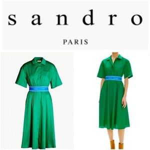 Sandro - Sofiane  Green Midi dress - size M (38 EUR)